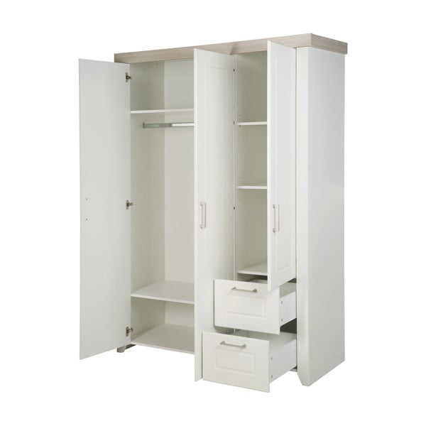 Biela detská šatníková skriňa 139x199 cm Felicia – Roba-image-4
