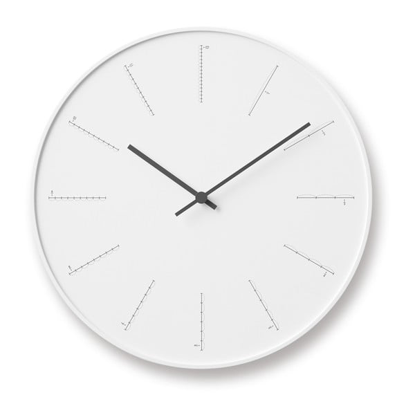 Biele nástenné hodiny Lemnos Clock Divide, ⌀ 29 cm
