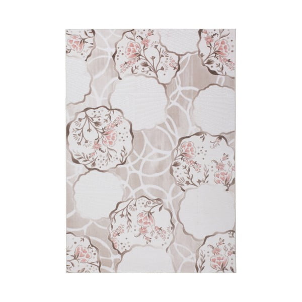 Ružový kvetovaný koberec Reyhan, 160 x 230 cm