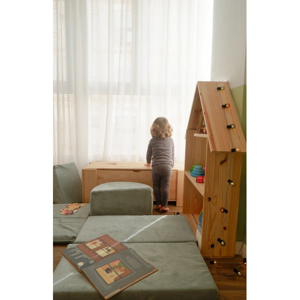 Svetlomodrý menčestrový detský puf Montessori – Little Nice Things-image-2