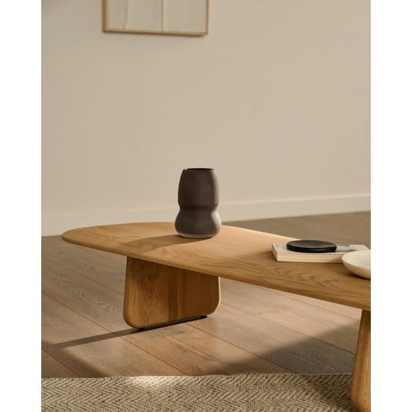 Konferenčný stolík z dubového dreva v prírodnej farbe 64x146 cm Pirita – Kave Home-image-1