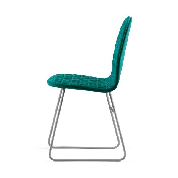 Tyrkysovomodrá stolička s kovovými nohami IKER Mannequin V Triangle-image-2