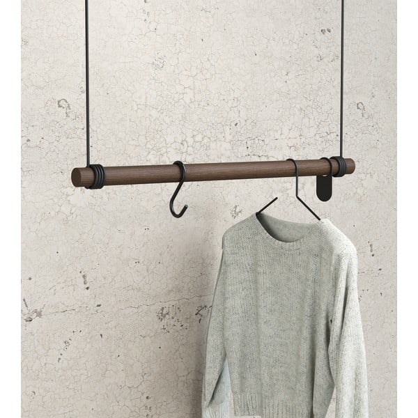 Hnedý nástenný vešiak z dubového dreva 80 cm Swing M – LIND DNA-image-1