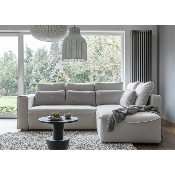 Krémovobiela rozkladacia rohová pohovka (variabilná) Homely Tommy – Miuform-image-1