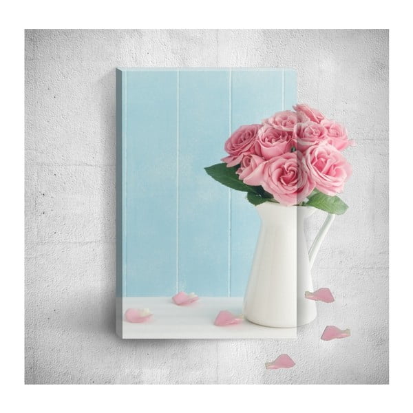 Nástenný 3D obraz Mosticx Pink Roses, 40 × 60 cm