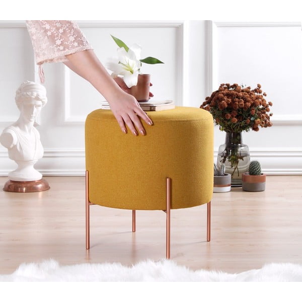 Taburet v horčicovej farbe Copper – Artie-image-1