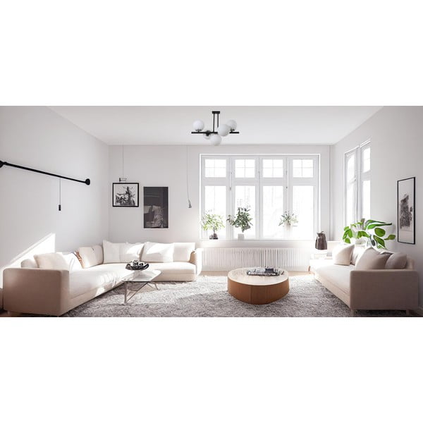 Biele/čierne stropné svietidlo so skleneným tienidlom ø 15 cm Sail – Squid Lighting-image-1