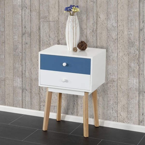 Komoda na nožičkách s 2 zásuvkami Vaasa Blue-image-1
