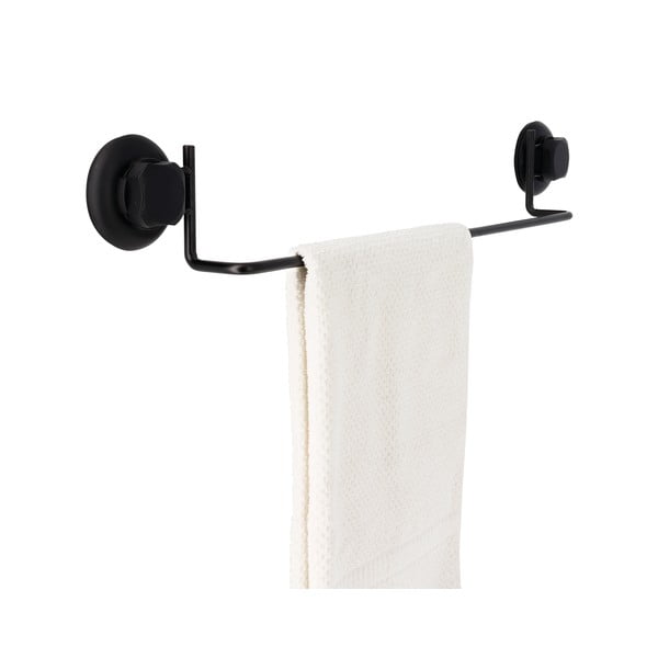 Čierny samodržiaci nástenný držiak na uteráky Compactor Bestlock Black Tube Holder For Towels, 60,6 x 9 cm-image-1
