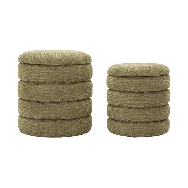 Khaki taburety v súprave 2 ks Nordic Style – Mauro Ferretti