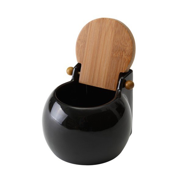 Čierna dóza na soľ s vekom Unimasa Ceramic, 700 ml-image-1