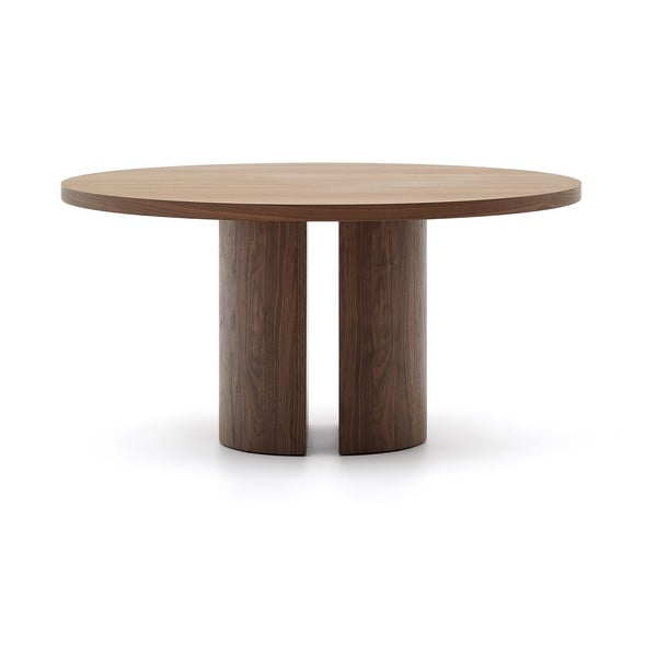 Hnedý okrúhly jedálenský stôl v dekore orecha ø 150 cm Nealy – Kave Home