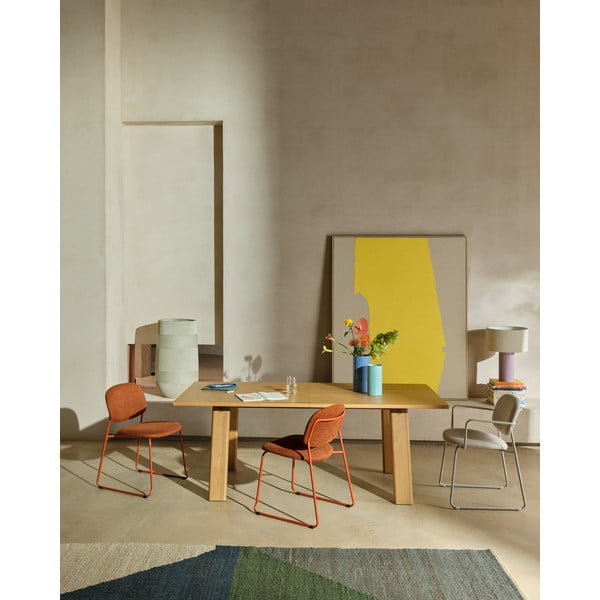 Rozkladací jedálenský stôl s prídavnou doskou s doskou v dubovom dekore 95x200 cm Arlen – Kave Home-image-1