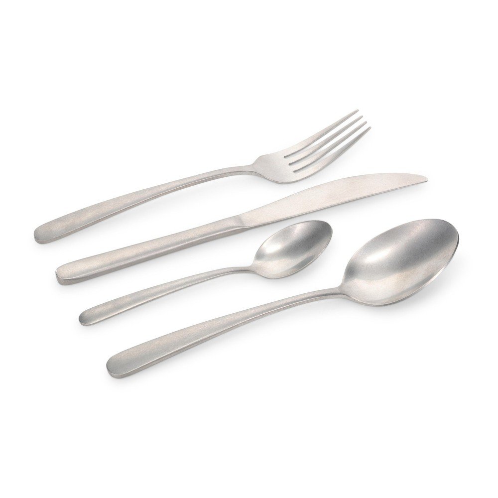 Antikoro príbor 16 ks v striebornej farbe pre 4 osoby Aura – Salt&Pepper
