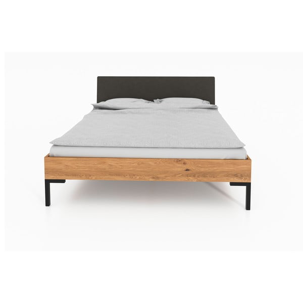 Dvojlôžková posteľ z dubového dreva s čalúneným čelom 140x200 cm Abises 1 - The Beds-image-3