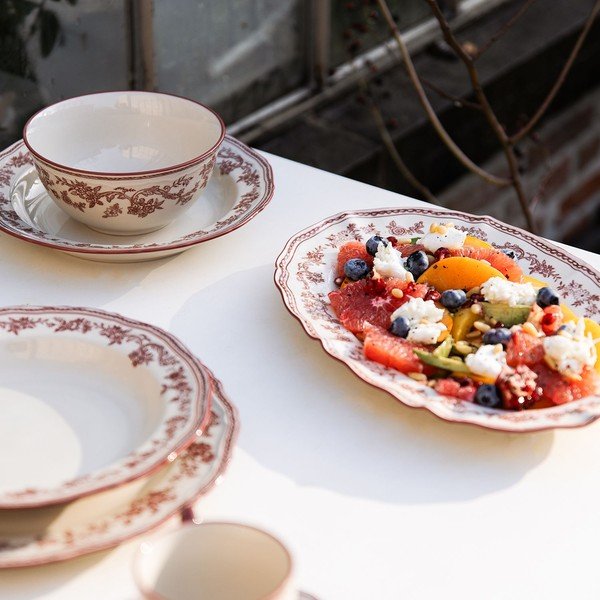 Vínovočervená/slonovinová porcelánová miska Cyril – S|P Collection-image-2