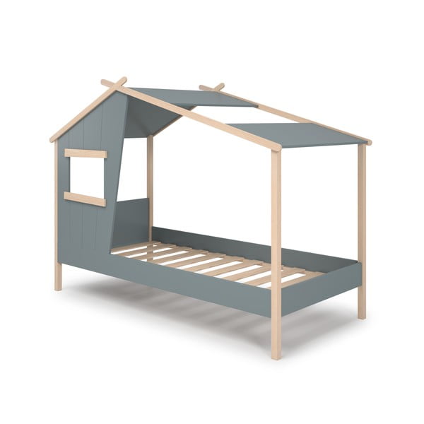 Domčeková detská posteľ sivozelená z borovicového dreva s roštom 90x190 cm Luba – Marckeric-image-3