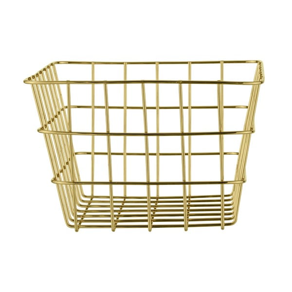 Kovový úložný košík v zlatej farbe Wenko Viana-image-3