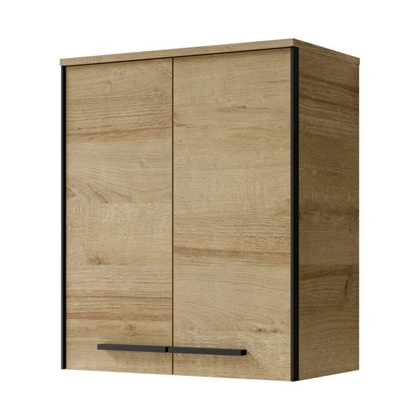 Závesná kúpeľňová skrinka v dekore duba v prírodnej farbe 72x60 cm Quickset 395 – Pelipal-image-1