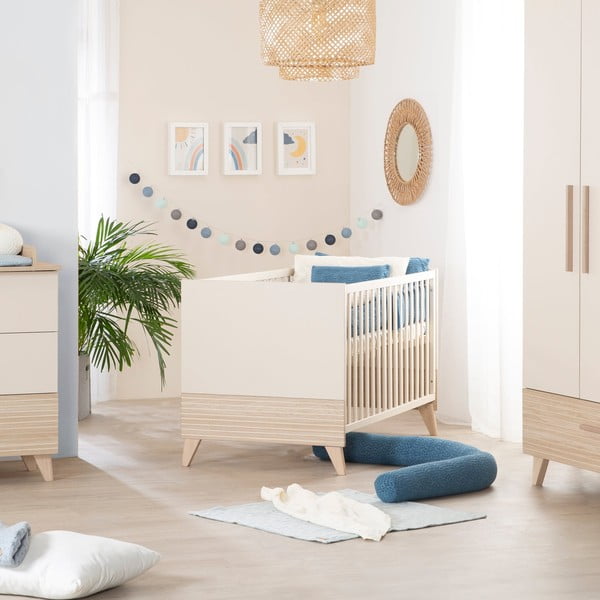 Béžová postieľka s nastaviteľnou výškou 70x140 cm Sidney – Roba-image-1