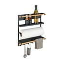 Čierny nástenný kuchynský organizér Wenko Magna