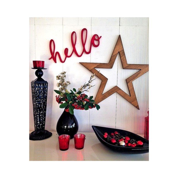 Vianočná nástenná dekorácia Hello Star, 62 x 1,8 x 62 cm-image-1