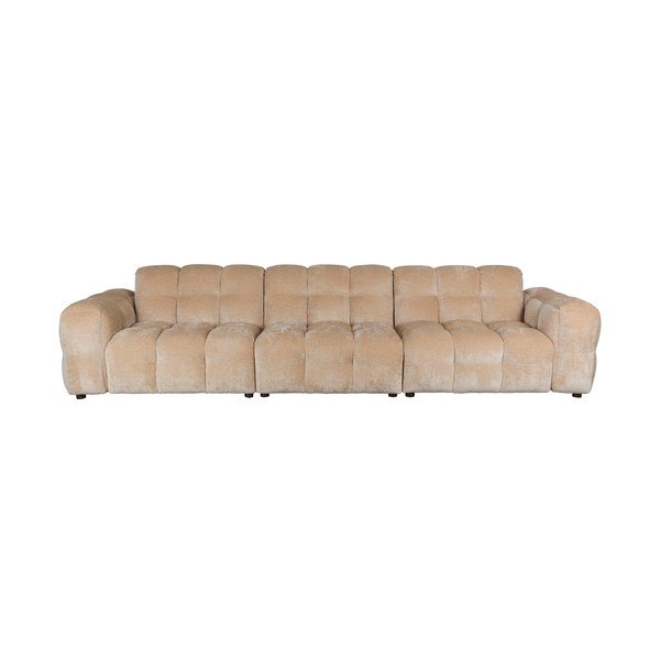 Béžová zamatová pohovka 364 cm Hackman – Dutchbone