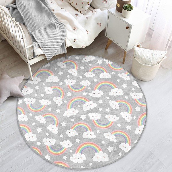 Sivý detský koberec ø 120 cm Comfort – Mila Home-image-3