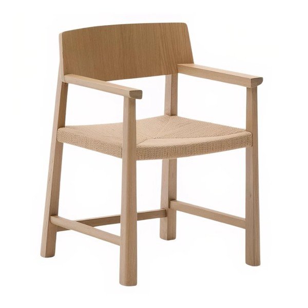 Jedálenské kreslo s podrúčkami z dubového dreva v prírodnej farbe Idun – Kave Home