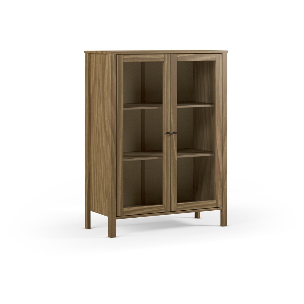 E-shop Vitrína z borovicového dreva v prírodnej farbe 90x120x40 cm Alessandra – Marckeric