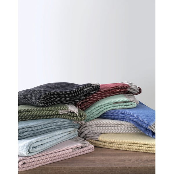 Vínovočervený pléd s podielom bavlny Euromant Skyline II, 140 x 180 cm-image-1