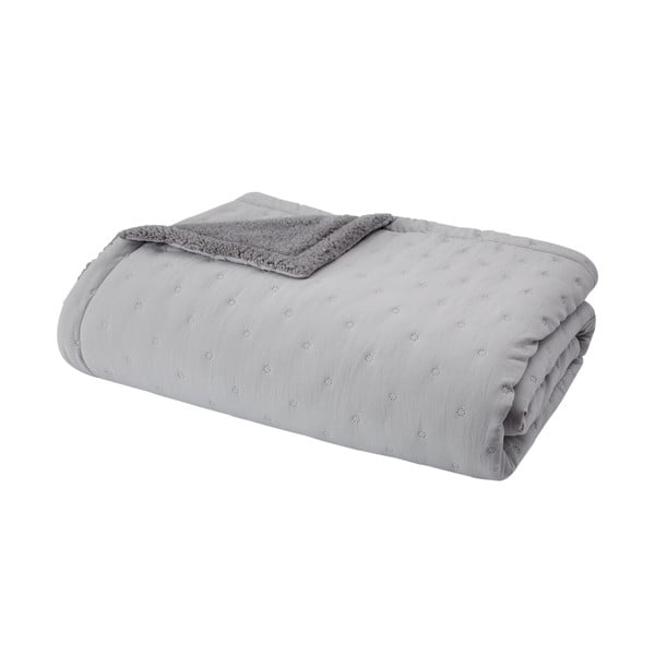 Sivý prešívaný pléd s baránkom 220x230 cm Cosy Nori – Catherine Lansfield