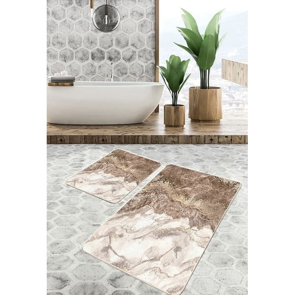 Hnedé kúpeľňové predložky v súprave 2 ks 60x100 cm – Mila Home-image-3