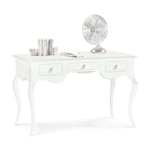 Biely drevený pracovný stôl s 3 zásuvkami Castagnetti Scrivere
