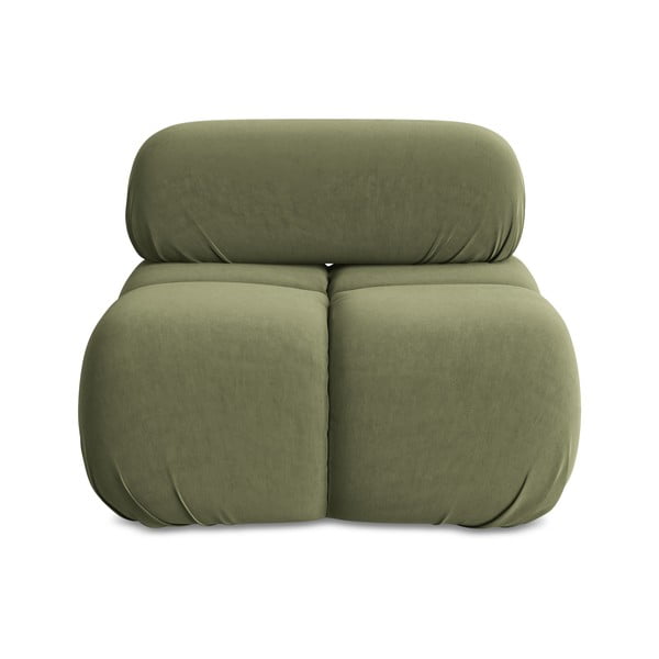 Svetlozelený zamatový modul pohovky Lokua – Makamii