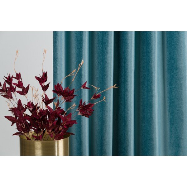 Tyrkysovomodrý zamatový záves 140x260 cm Novara – Mendola Fabrics-image-3