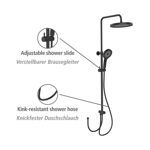 Čierny sprchový set z nerezovej ocele 120 cm Soft Water - Wenko-image-4