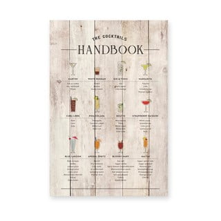 Drevená ceduľa 40x60 cm Cocktails Handbook - Really Nice Things