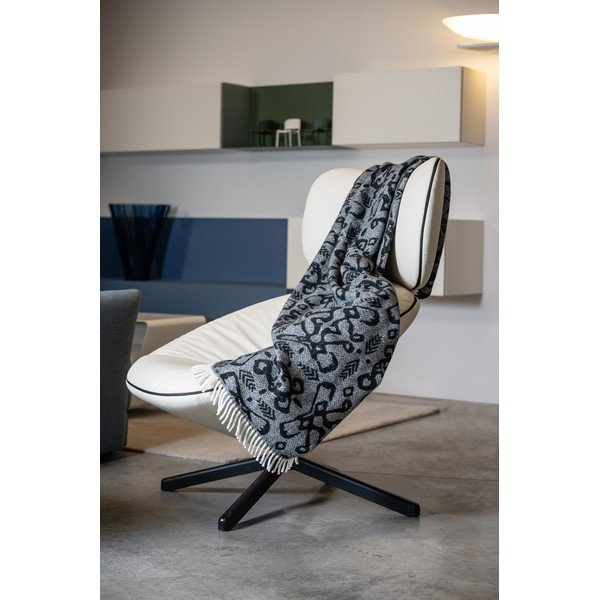 Čierný pléd s podielom bavlny Euromant Mykonos, 140 x 180 cm-image-1