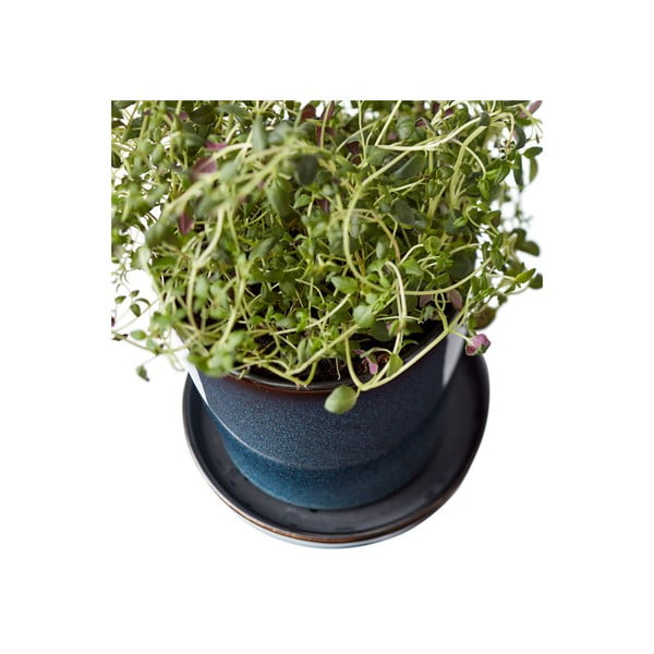 Kameninový obal na kvetináč ø 10 cm Gastro Dark Blue/Black – Bitz-image-2