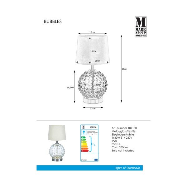 Stolová lampa Markslöjd Bubbles Steel-image-1