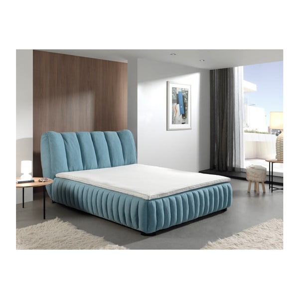 Modrá dvojlôžková posteľ Sinkro Michelle, 160 × 200 cm