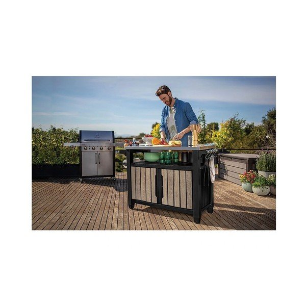 Plastový odkladací grilovací stolík 134x52 cm Deco Unity XL – Keter-image-2