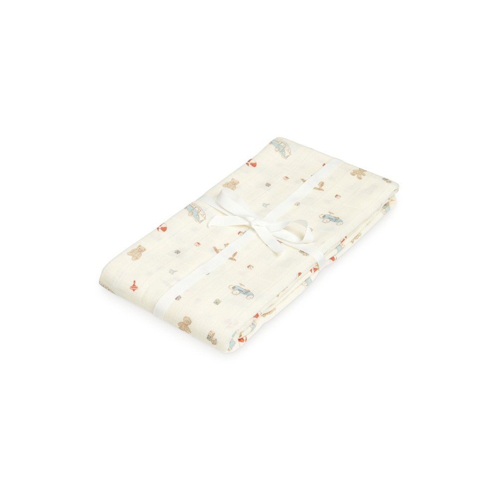 E-shop Svetložltá zavinovacia detská deka z bio bavlny 120x120 cm Off-White – Cam Cam Copenhagen