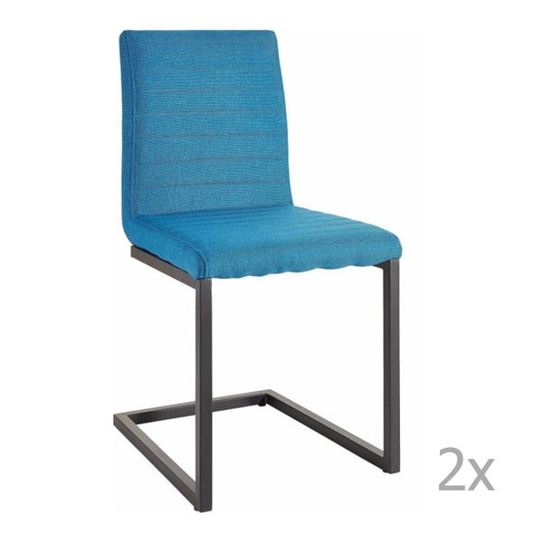 Sada 2 modrých jedálnych stoličiek 13Casa Frame
