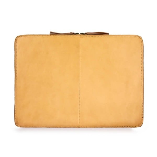 Žltý kožený obal na notebook 15" O My Bag Zipper