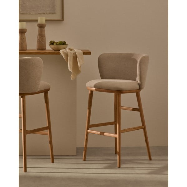 Béžová barová stolička (výška sedadla 75,5 cm) Ciselia – Kave Home-image-1