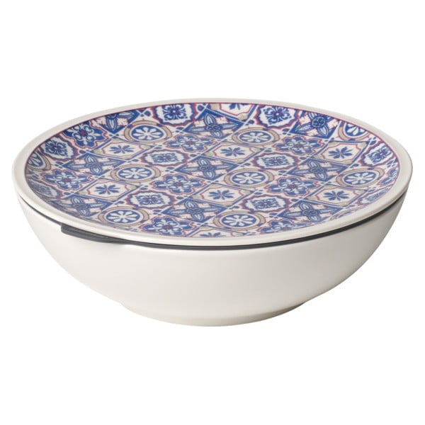 Modro-biela porcelánová dóza na potraviny Villeroy & Boch Like To Go, ø 21 cm