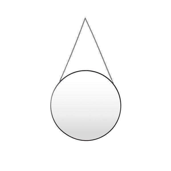 Čierne nástenné zrkadlo Bonami Essentials Moira, ø 40 cm