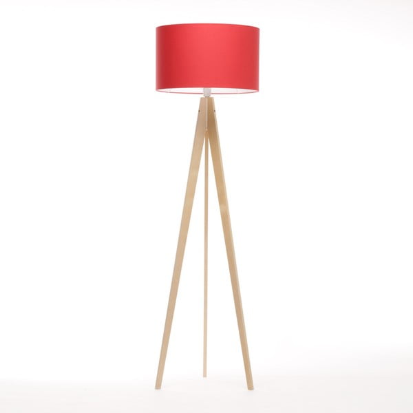 Červená stojacia lampa 4room Artist, breza, 150 cm